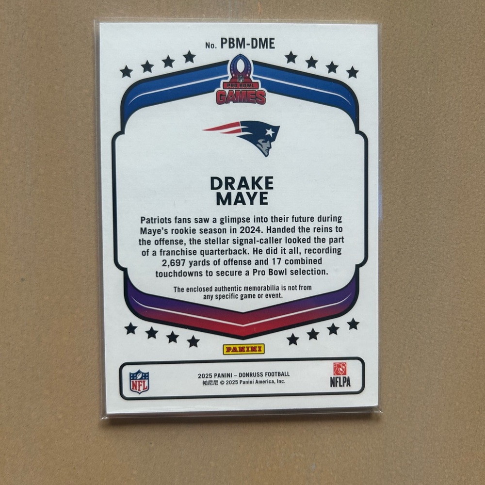 Drake Maye Pro Bowl patch! - Picture 2 of 2